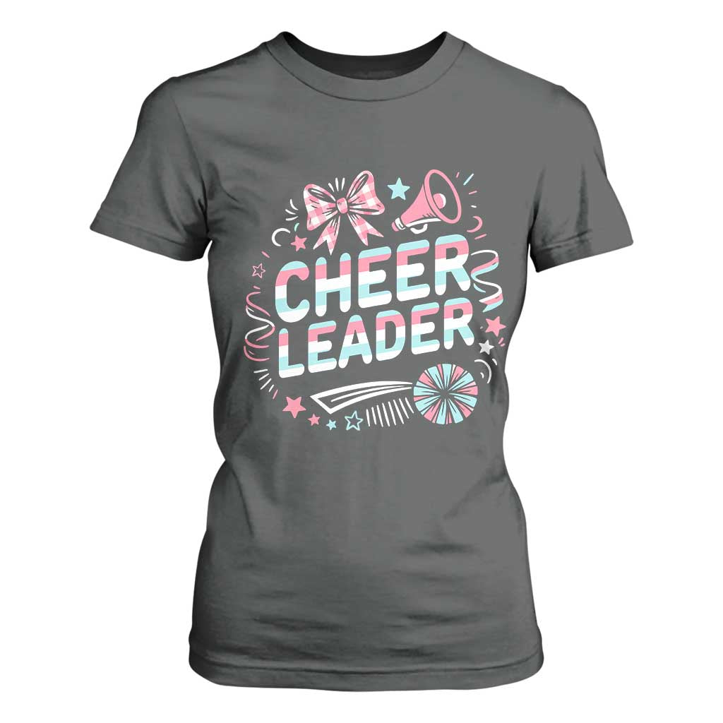 Proud Cheerleader Team T Shirt For Women Gift For Women Sports Fans TS12 Dark Heather Print Your Wear