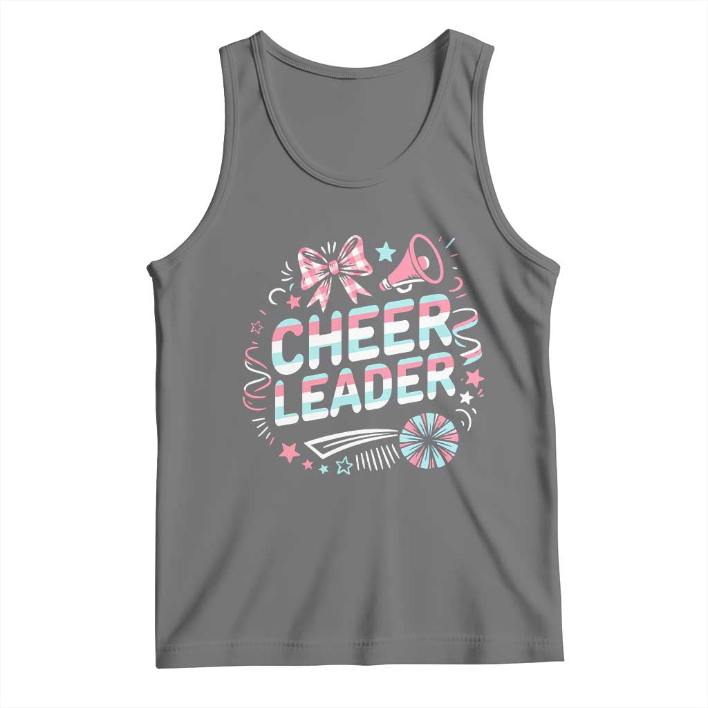 Proud Cheerleader Team Tank Top Gift For Women Sports Fans TS12 Black Heather Print Your Wear