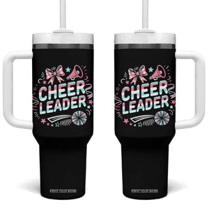Proud Cheerleader Team Tumbler With Handle Gift For Women Sports Fans TS12 One Size: 40 oz Black Print Your Wear