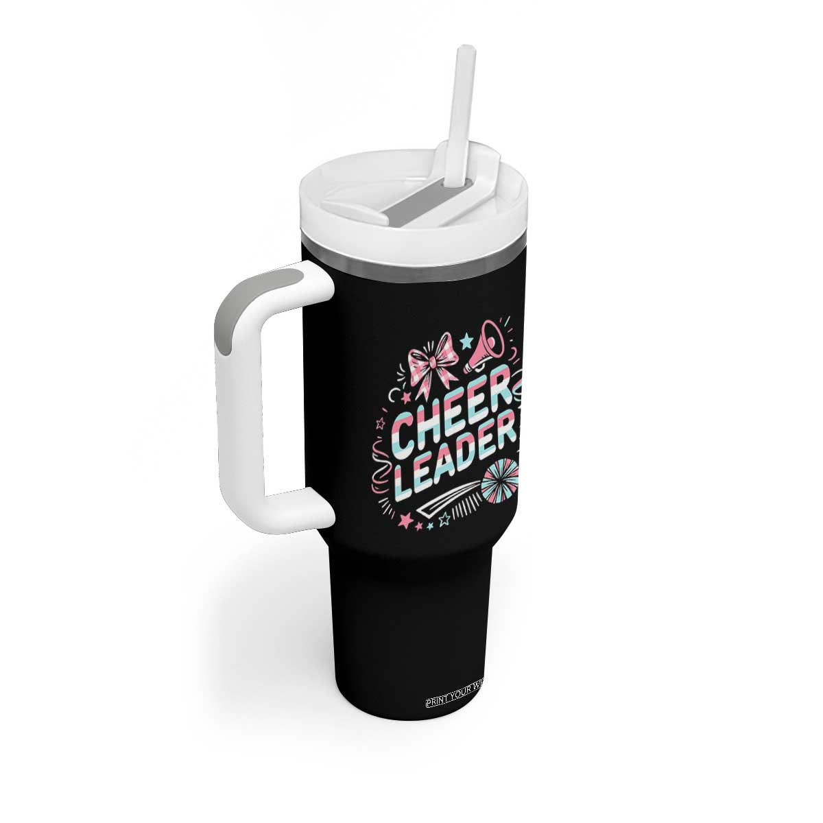 Proud Cheerleader Team Tumbler With Handle Gift For Women Sports Fans TS12 Print Your Wear