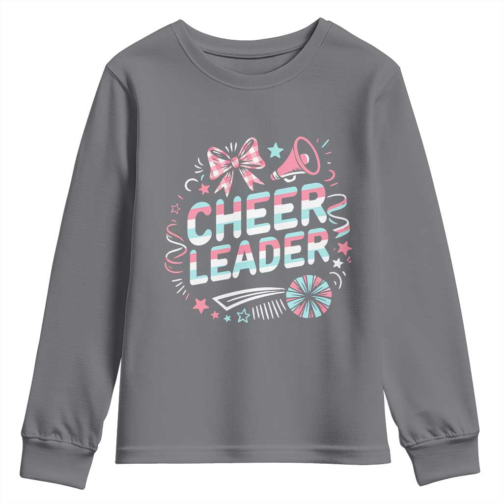 Proud Cheerleader Team Youth Sweatshirt Gift For Women Sports Fans TS12 Charcoal Print Your Wear