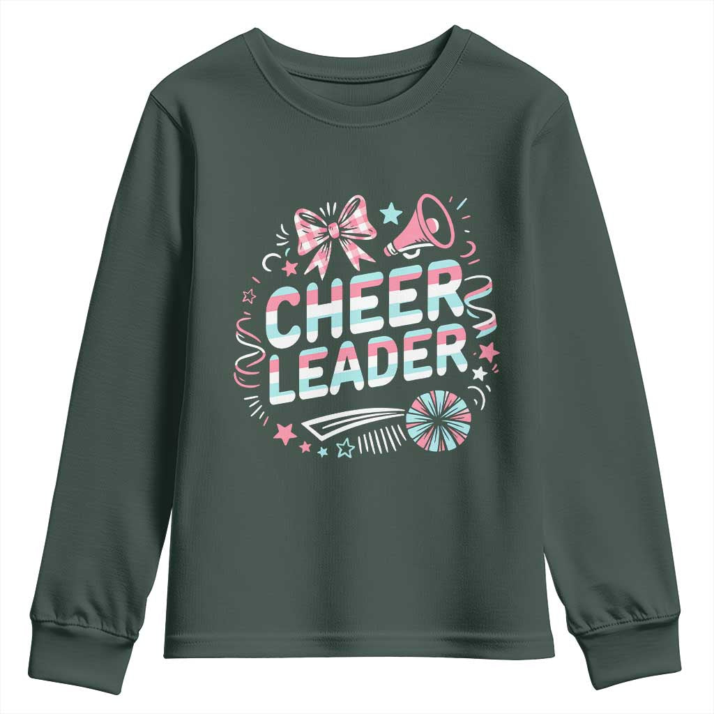 Proud Cheerleader Team Youth Sweatshirt Gift For Women Sports Fans TS12 Dark Forest Green Print Your Wear