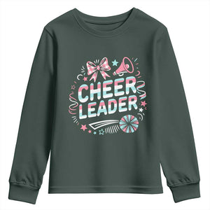Proud Cheerleader Team Youth Sweatshirt Gift For Women Sports Fans TS12 Dark Forest Green Print Your Wear