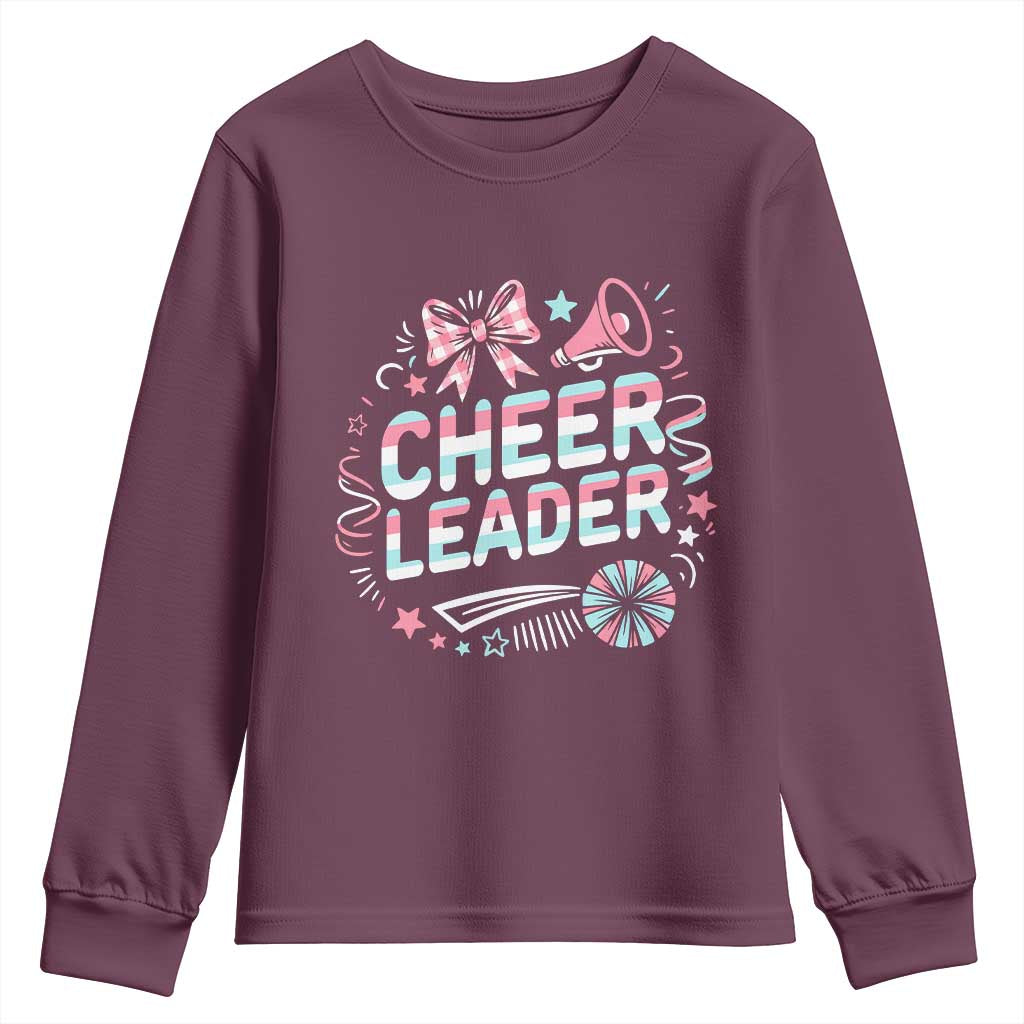 Proud Cheerleader Team Youth Sweatshirt Gift For Women Sports Fans TS12 Maroon Print Your Wear