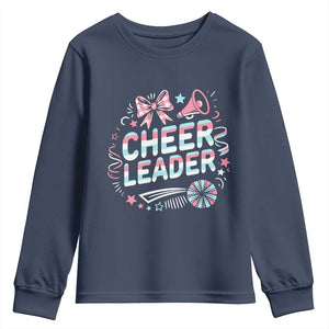 Proud Cheerleader Team Youth Sweatshirt Gift For Women Sports Fans TS12 Navy Print Your Wear