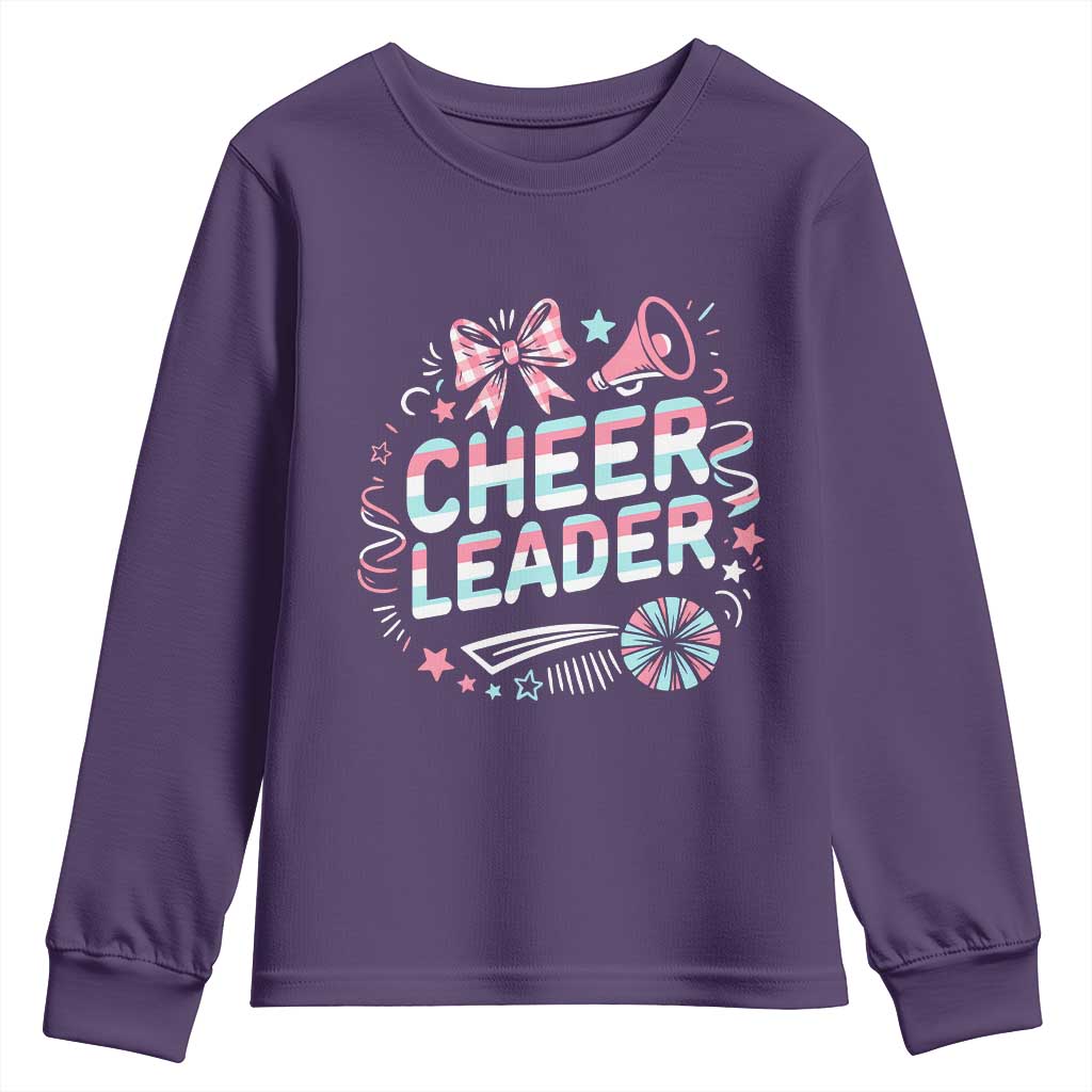 Proud Cheerleader Team Youth Sweatshirt Gift For Women Sports Fans TS12 Purple Print Your Wear