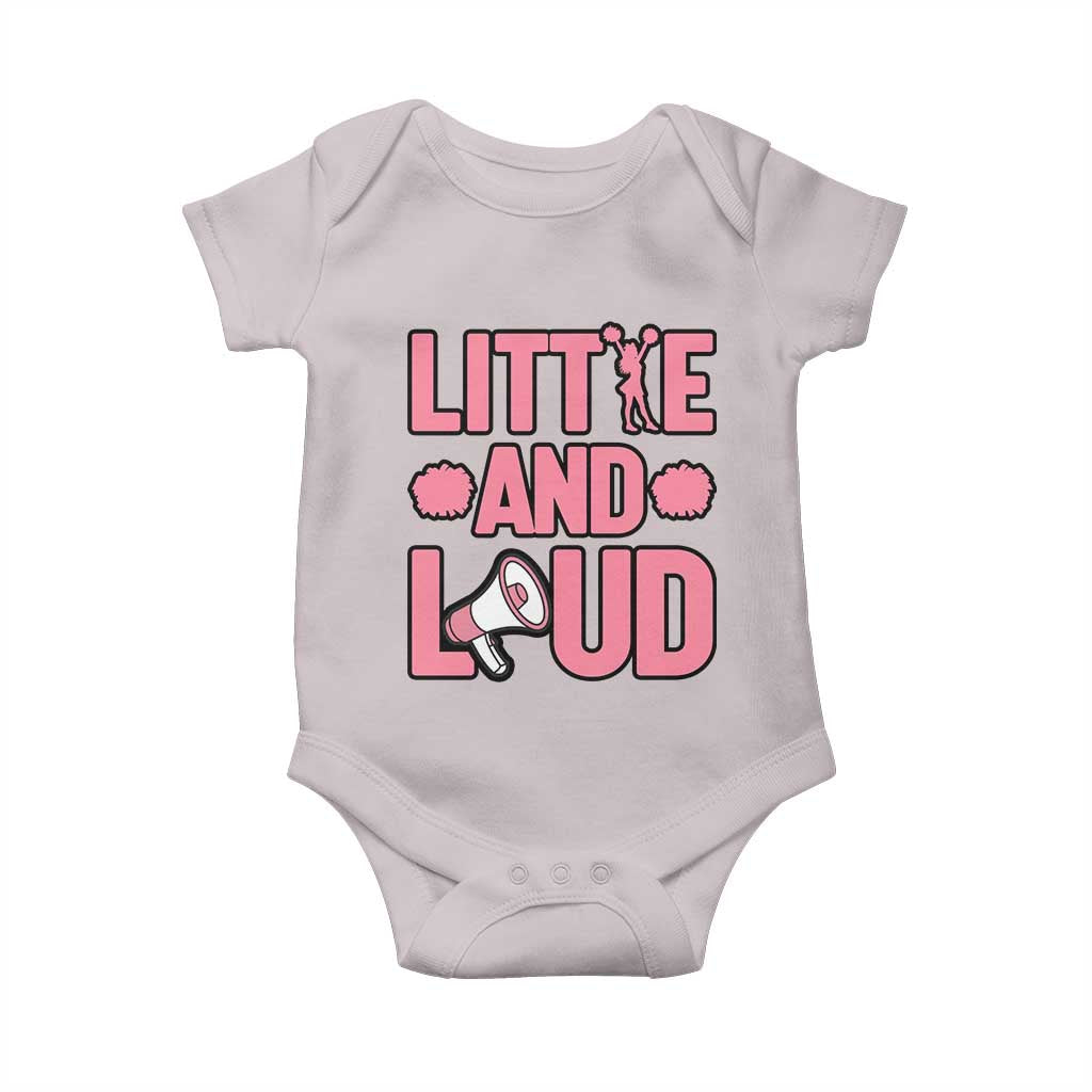 Little And Loud Quote Baby Onesie Cheerleader Girl Sports Gift TS12 Ice Gray Print Your Wear