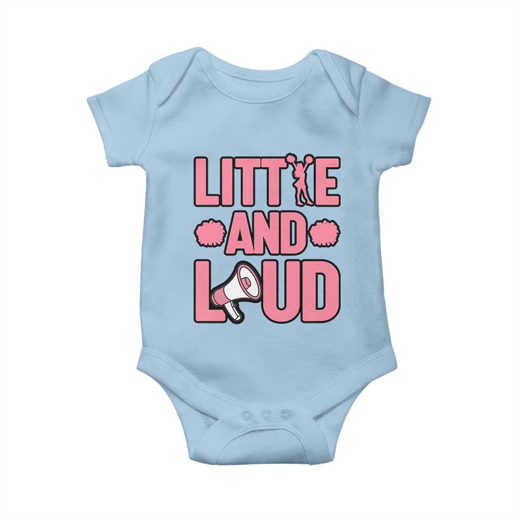Little And Loud Quote Baby Onesie Cheerleader Girl Sports Gift TS12 Light Blue Print Your Wear