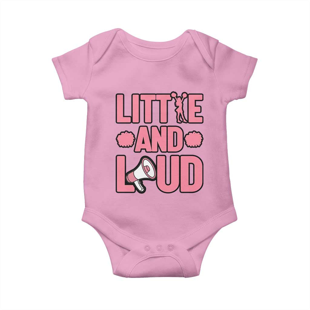 Little And Loud Quote Baby Onesie Cheerleader Girl Sports Gift TS12 Light Pink Print Your Wear