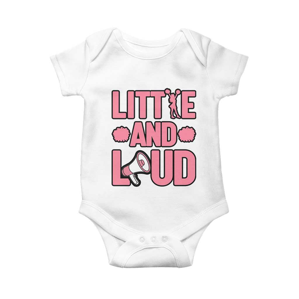 Little And Loud Quote Baby Onesie Cheerleader Girl Sports Gift TS12 White Print Your Wear