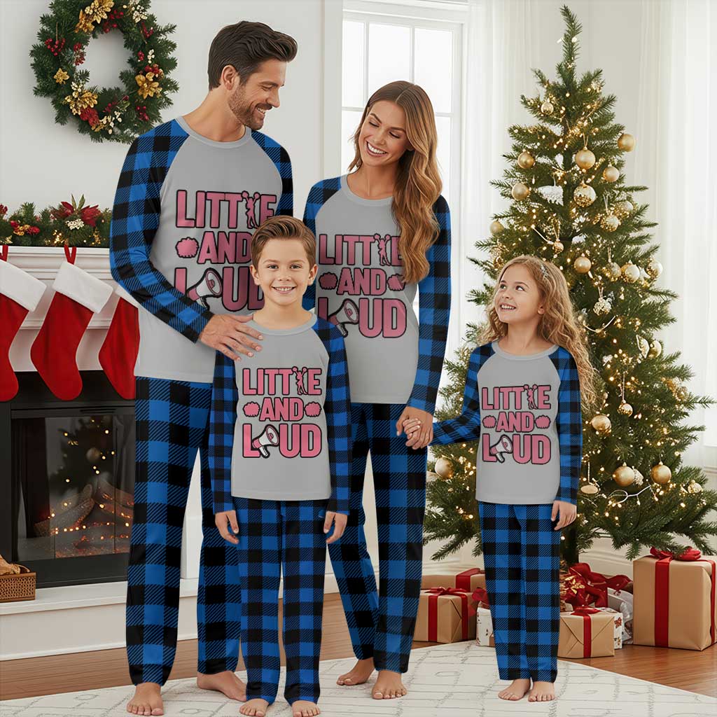 Little And Loud Quote Plaid Pajama Set Cheerleader Girl Sports Gift TS12 Blue Plaid Print Your Wear