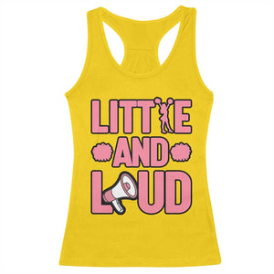 Little And Loud Quote Racerback Tank Top Cheerleader Girl Sports Gift - Print Your Wear
