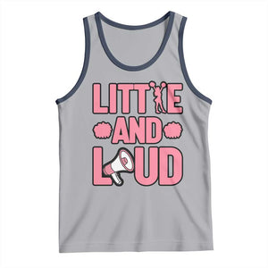 Little And Loud Quote Tank Top Cheerleader Girl Sports Gift TS12 Athletic Heather Navy Print Your Wear