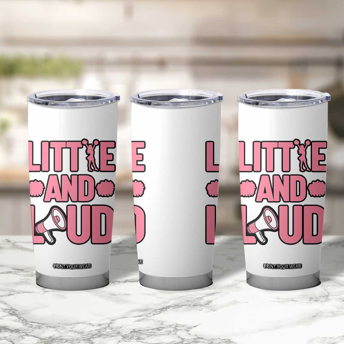 Little And Loud Quote Tumbler Cup Cheerleader Girl Sports Gift TS12 Print Your Wear