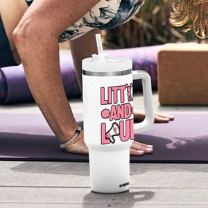 Little And Loud Quote Tumbler With Handle Cheerleader Girl Sports Gift TS12 Print Your Wear