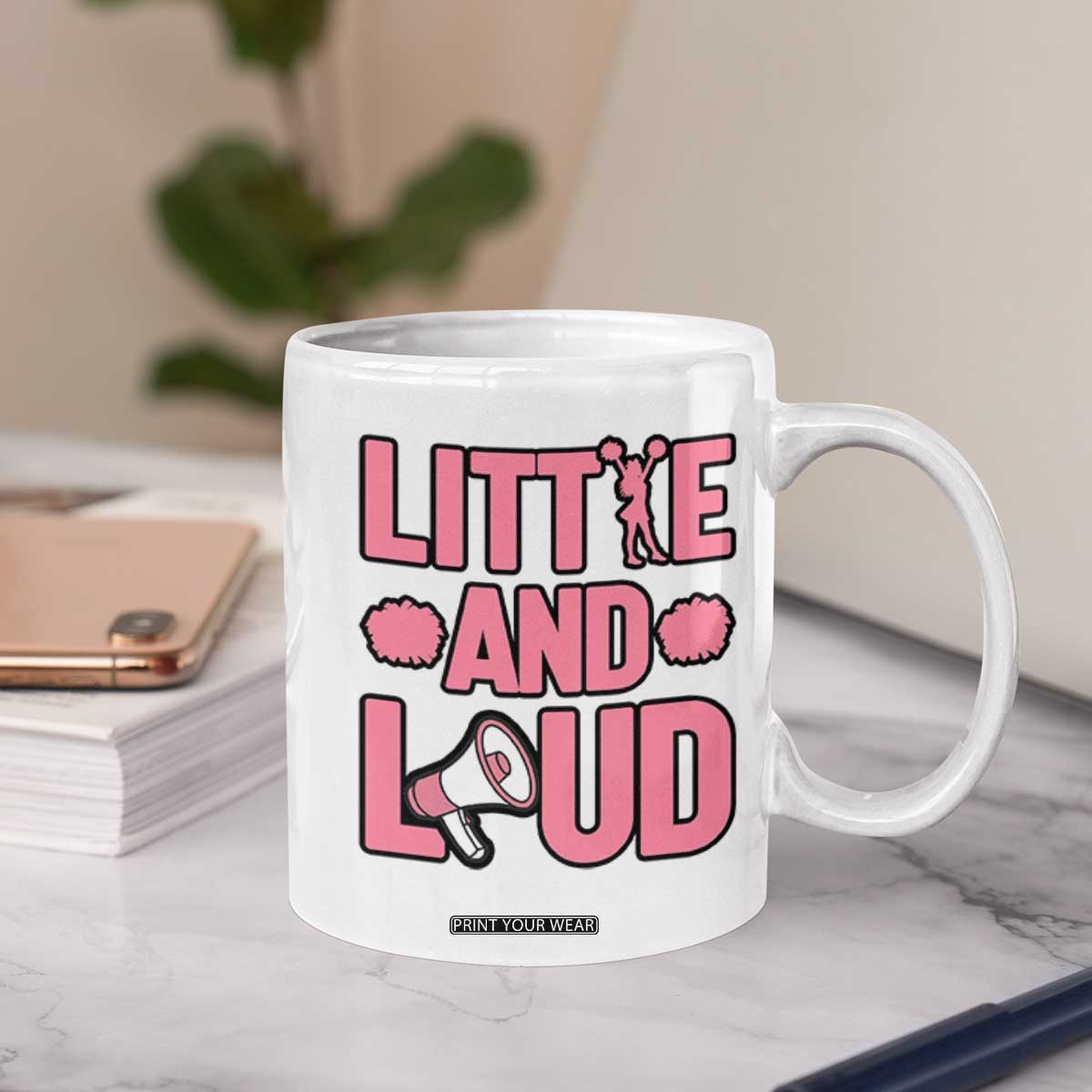 Little And Loud Quote Coffee Mug Cheerleader Girl Sports Gift TS12 Print Your Wear