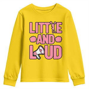 Little And Loud Quote Youth Sweatshirt Cheerleader Girl Sports Gift TS12 Daisy Print Your Wear