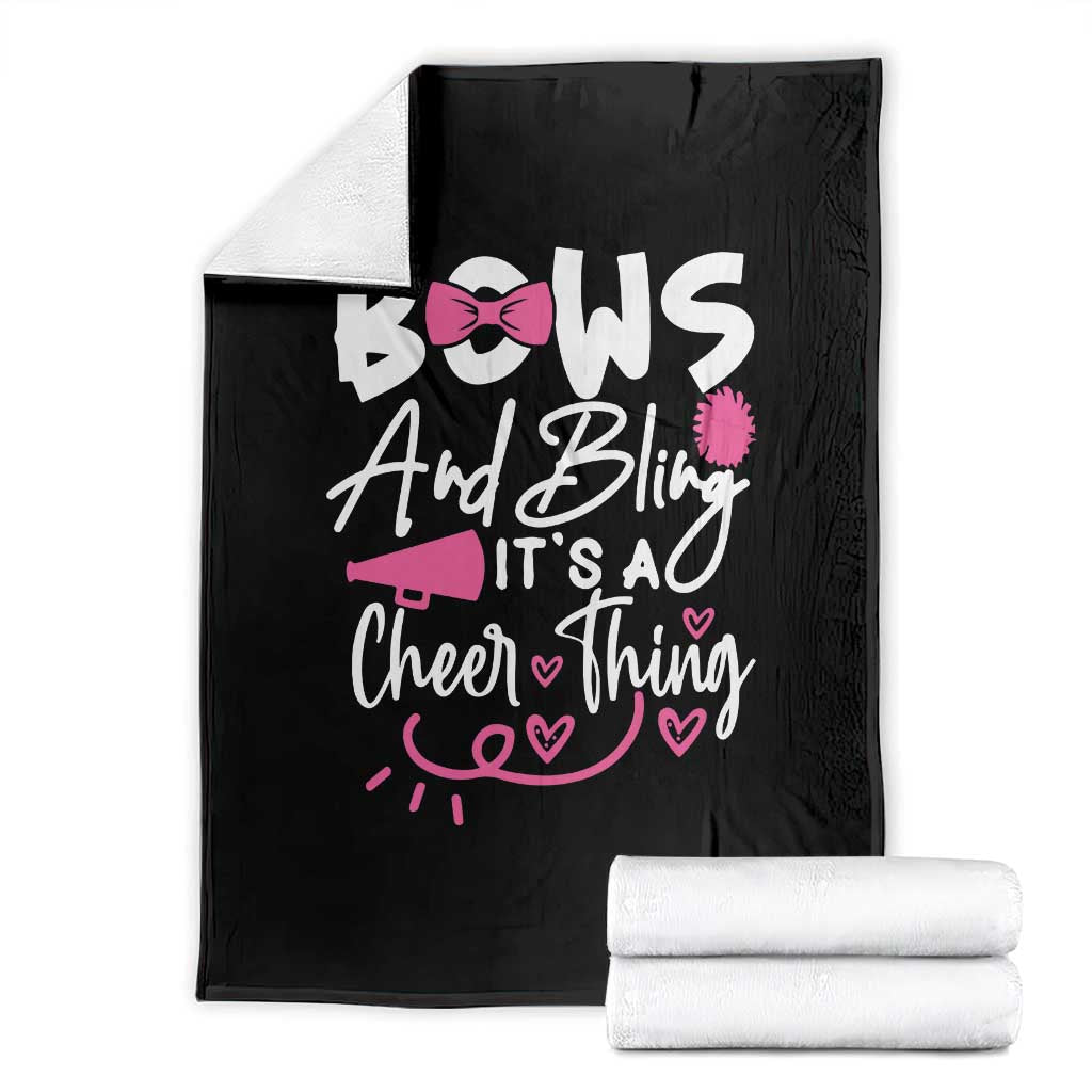 Bows And Bling Its A Cheer Thing Throw Blanket Cheerleading Gift TS12 Black Print Your Wear