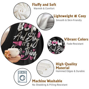 Bows And Bling Its A Cheer Thing Throw Blanket Cheerleading Gift TS12 Print Your Wear