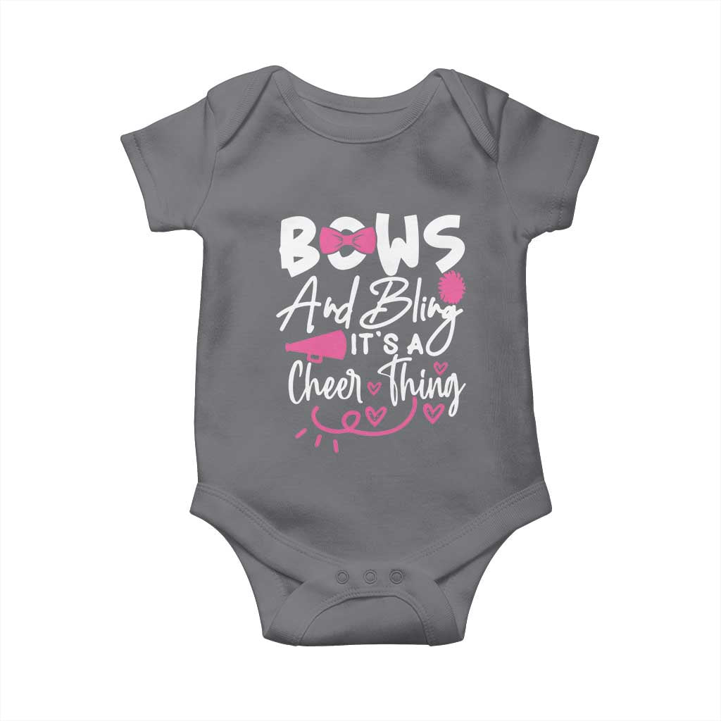 Bows And Bling Its A Cheer Thing Baby Onesie Cheerleading Gift TS12 Charcoal Print Your Wear