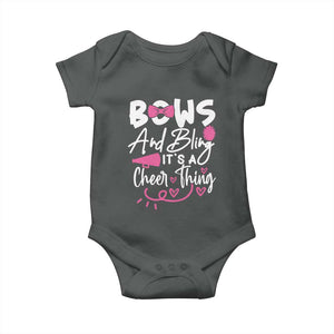 Bows And Bling Its A Cheer Thing Baby Onesie Cheerleading Gift TS12 Dark Heather Print Your Wear