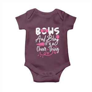 Bows And Bling Its A Cheer Thing Baby Onesie Cheerleading Gift TS12 Maroon Print Your Wear