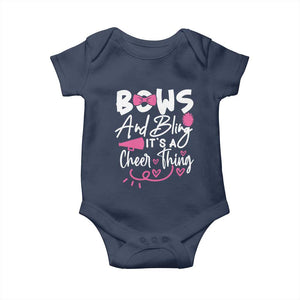 Bows And Bling Its A Cheer Thing Baby Onesie Cheerleading Gift TS12 Navy Print Your Wear
