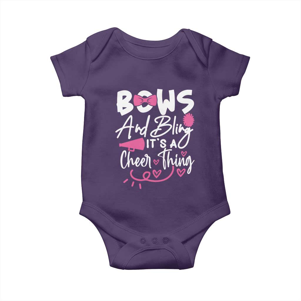 Bows And Bling Its A Cheer Thing Baby Onesie Cheerleading Gift TS12 Purple Print Your Wear