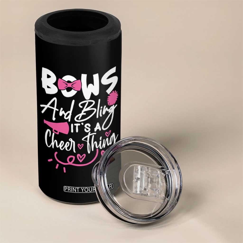 Bows And Bling Its A Cheer Thing 4 in 1 Can Cooler Tumbler Cheerleading Gift TS12 Print Your Wear