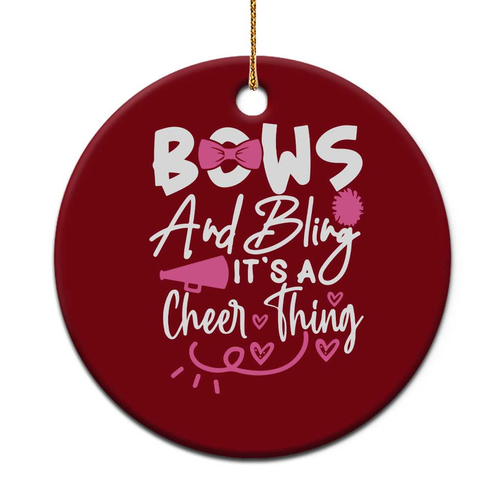 Bows And Bling Its A Cheer Thing Ceramic Ornament Cheerleading Gift TS12 1pc Red Print Your Wear