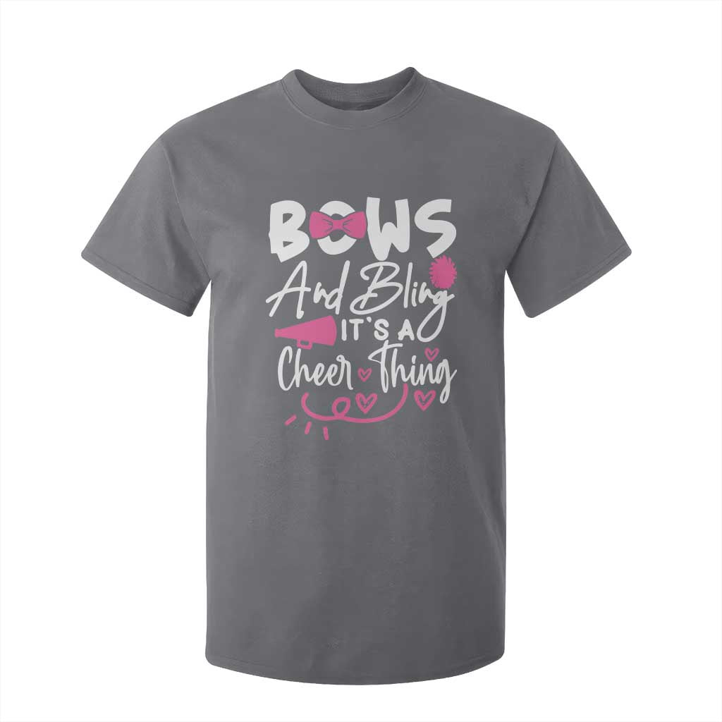 Bows And Bling Its A Cheer Thing T Shirt For Kid Cheerleading Gift TS12 Charcoal Print Your Wear