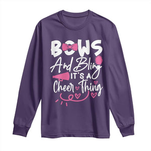 Bows And Bling Its A Cheer Thing Long Sleeve Shirt Cheerleading Gift TS12 Purple Print Your Wear