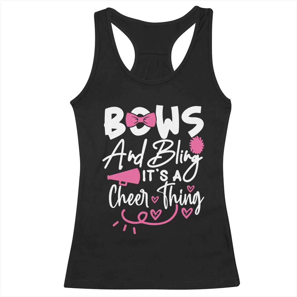 Bows And Bling Its A Cheer Thing Racerback Tank Top Cheerleading Gift TS12 Black Print Your Wear