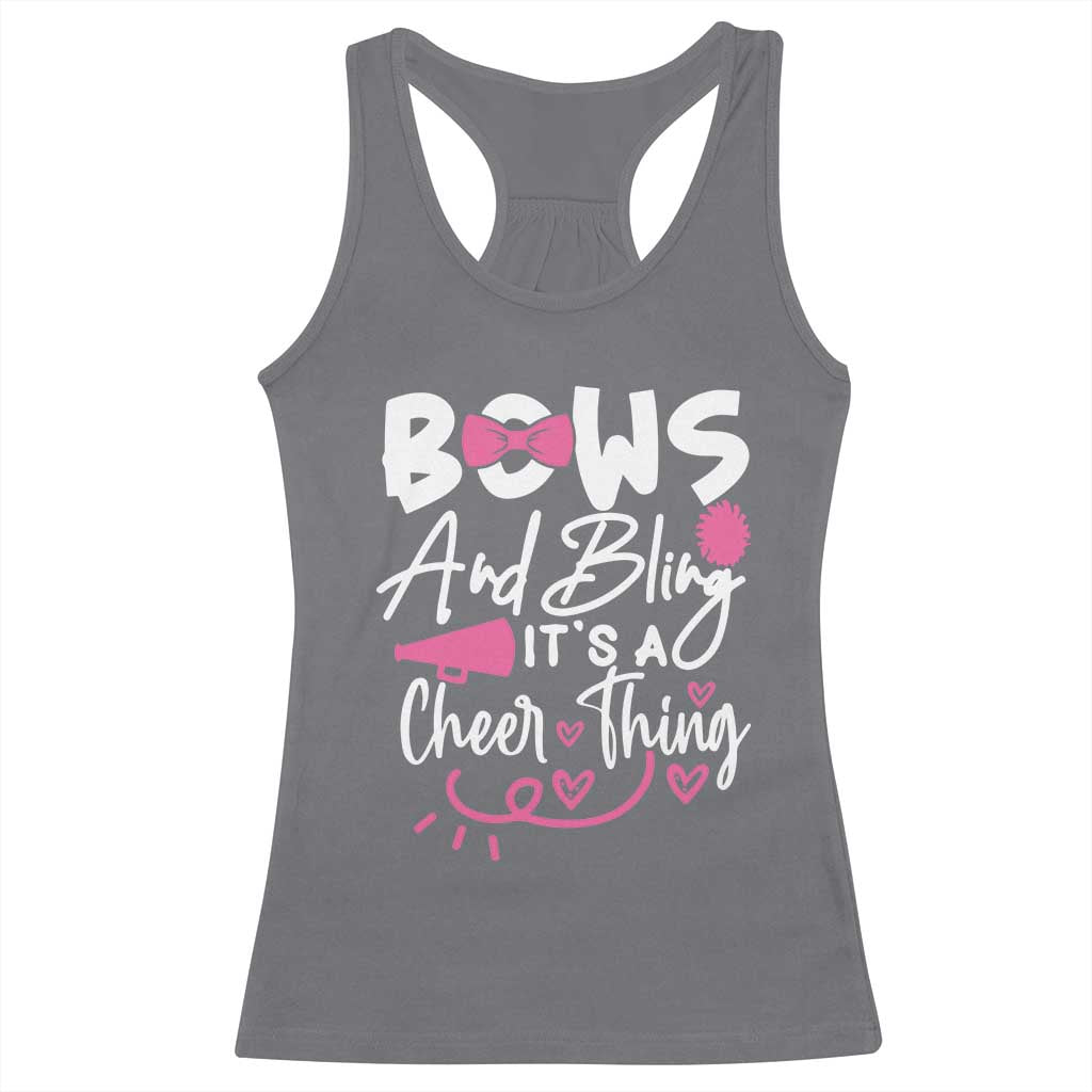 Bows And Bling Its A Cheer Thing Racerback Tank Top Cheerleading Gift TS12 Charcoal Print Your Wear
