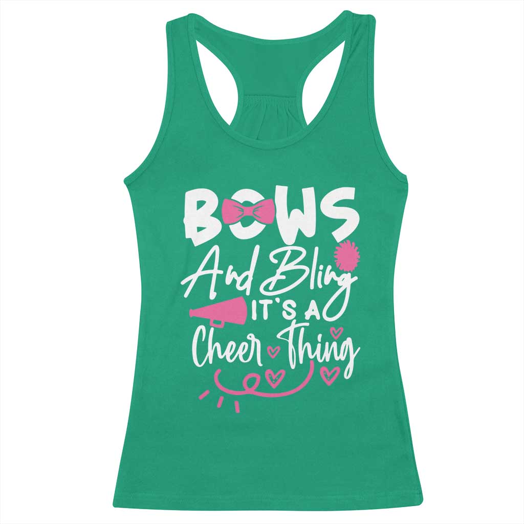Bows And Bling Its A Cheer Thing Racerback Tank Top Cheerleading Gift TS12 Irish Green Print Your Wear