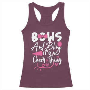 Bows And Bling Its A Cheer Thing Racerback Tank Top Cheerleading Gift TS12 Maroon Print Your Wear