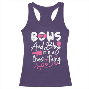 Bows And Bling Its A Cheer Thing Racerback Tank Top Cheerleading Gift TS12 Purple Print Your Wear