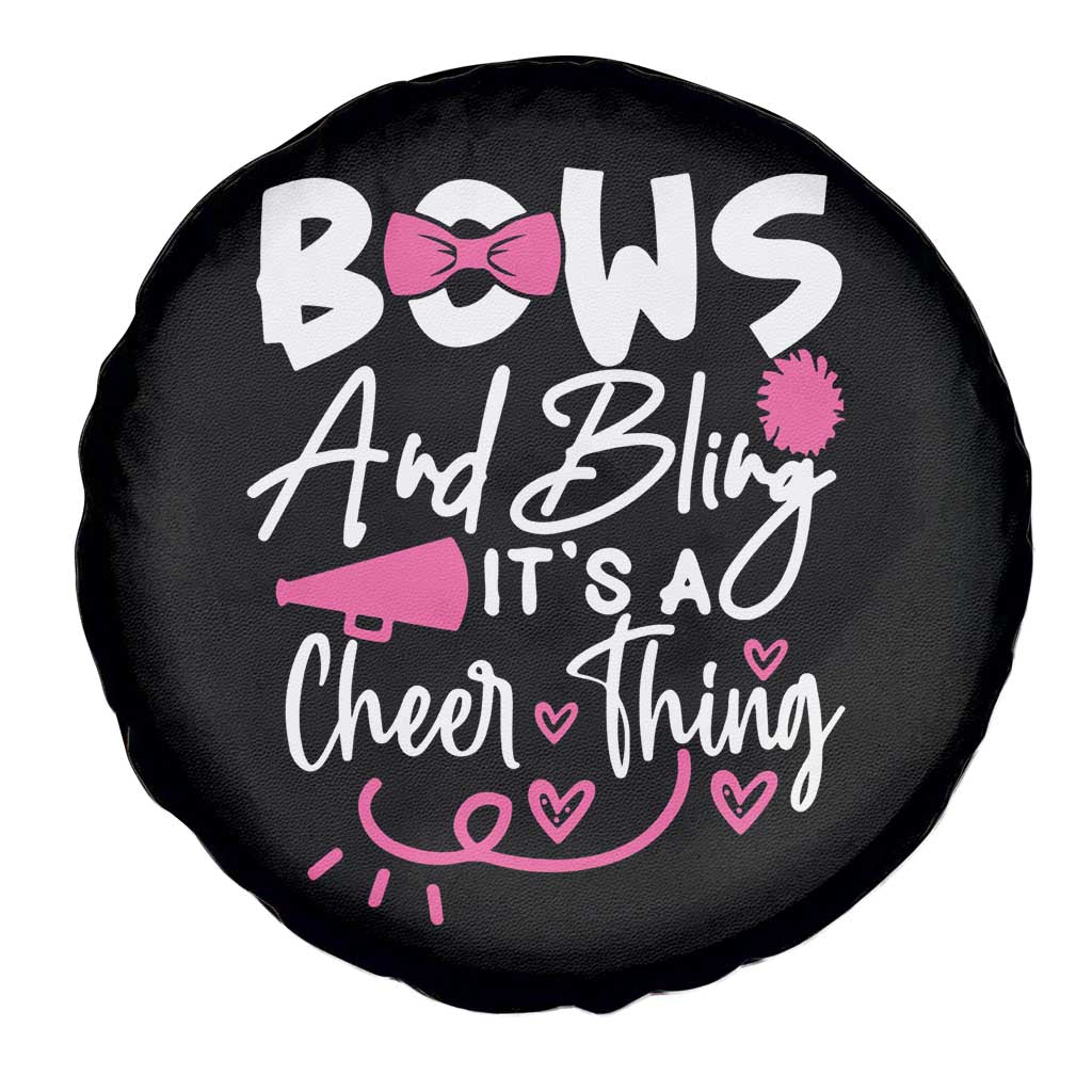 Bows And Bling Its A Cheer Thing Spare Tire Cover Cheerleading Gift TS12 Print Your Wear