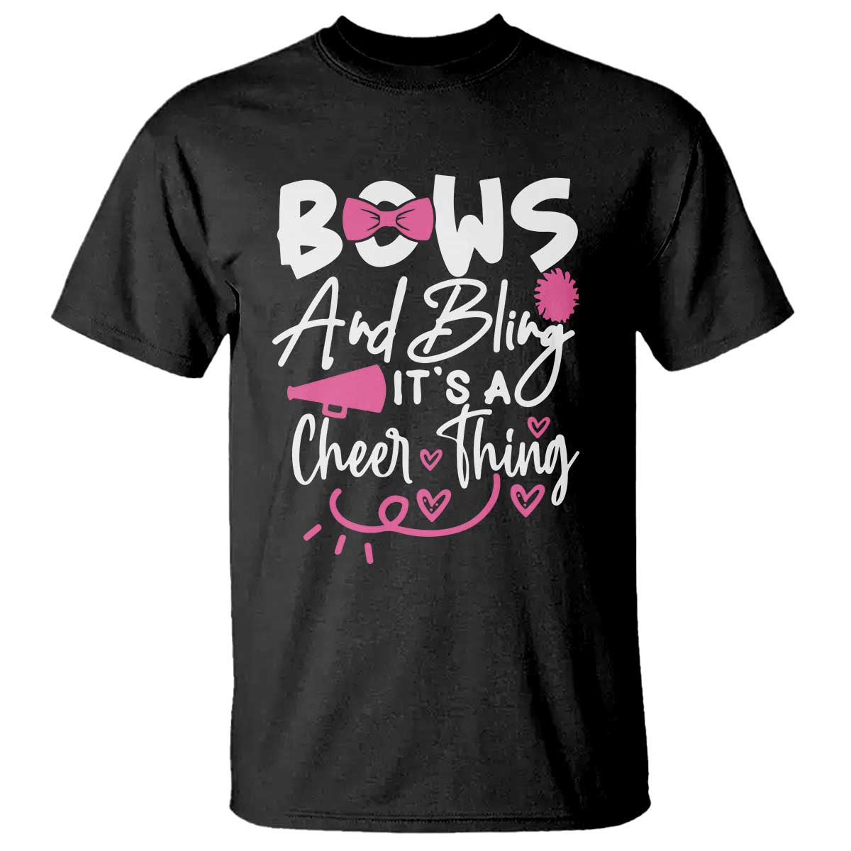 Bows And Bling Its A Cheer Thing T Shirt Cheerleading Gift TS12 Black Print Your Wear