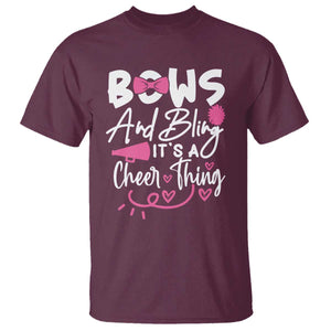 Bows And Bling Its A Cheer Thing T Shirt Cheerleading Gift TS12 Maroon Print Your Wear