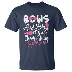 Bows And Bling Its A Cheer Thing T Shirt Cheerleading Gift TS12 Navy Print Your Wear