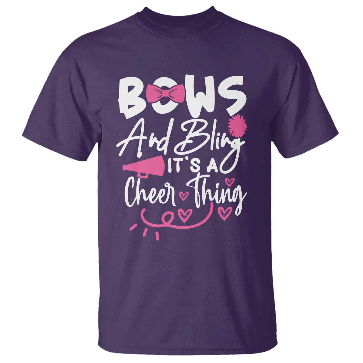 Bows And Bling Its A Cheer Thing T Shirt Cheerleading Gift TS12 Purple Print Your Wear