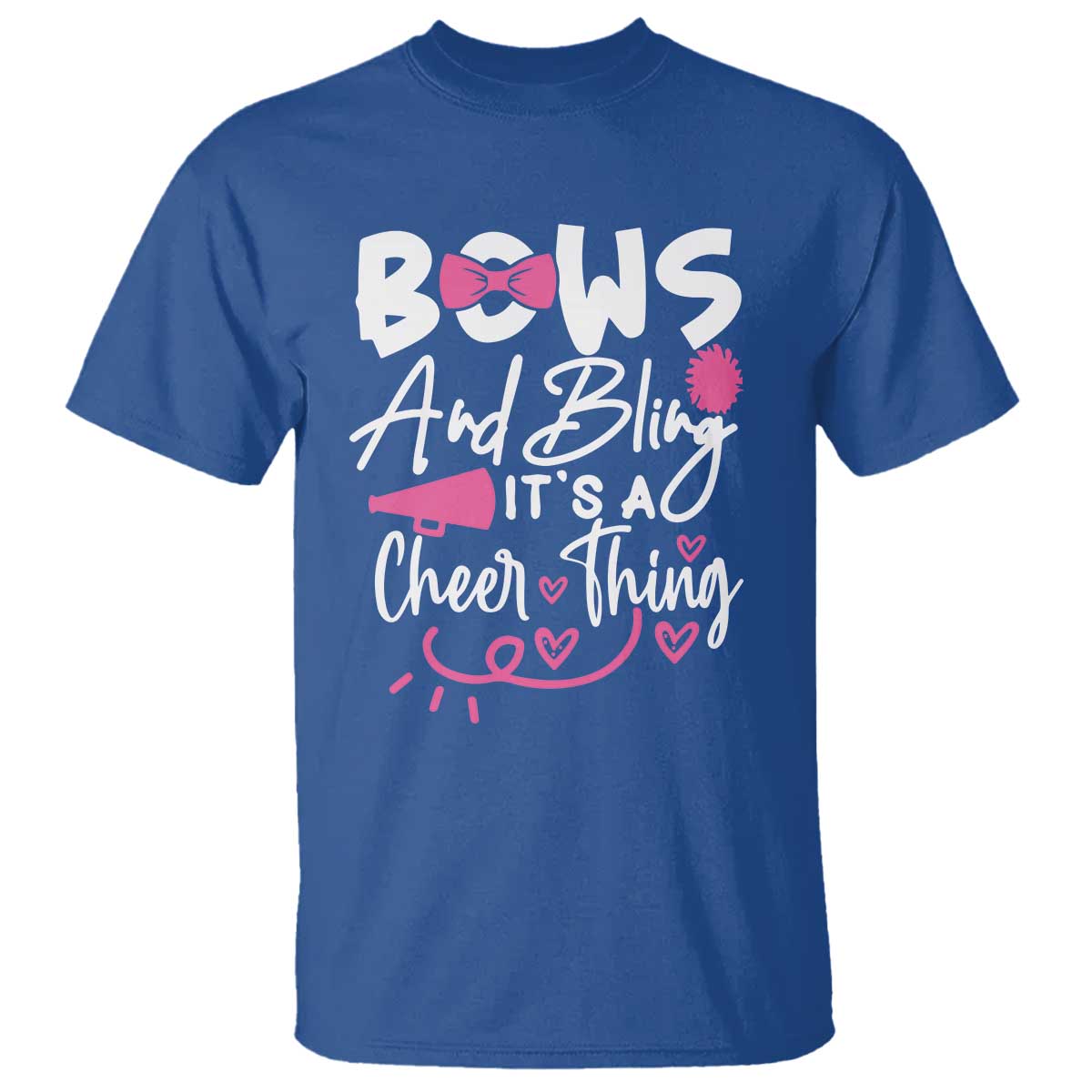 Bows And Bling Its A Cheer Thing T Shirt Cheerleading Gift TS12 Royal Blue Print Your Wear
