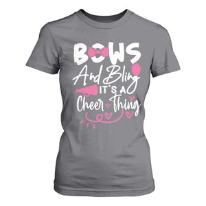Bows And Bling Its A Cheer Thing T Shirt For Women Cheerleading Gift TS12 Charcoal Print Your Wear