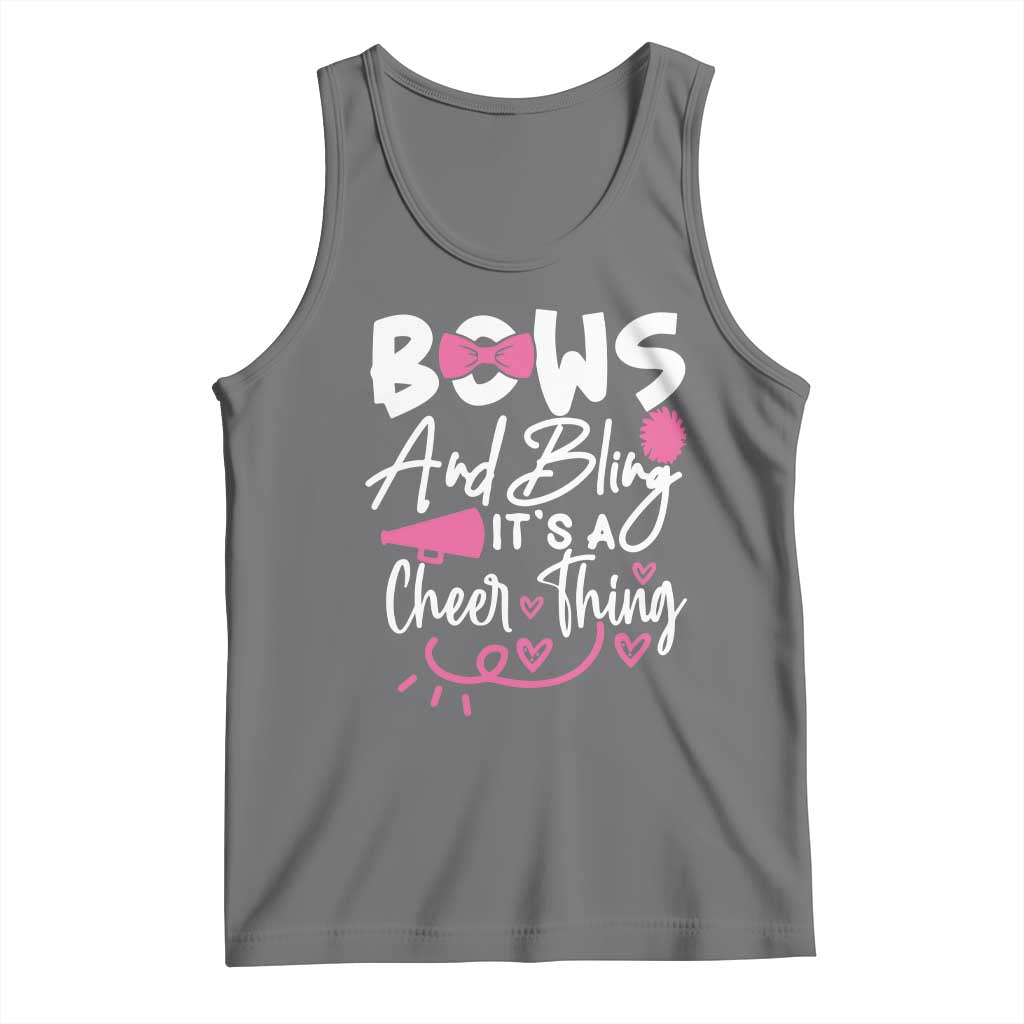 Bows And Bling Its A Cheer Thing Tank Top Cheerleading Gift TS12 Black Heather Print Your Wear