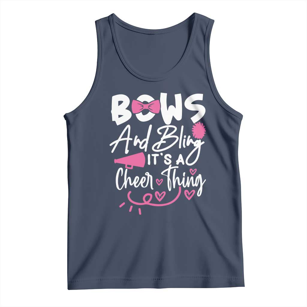 Bows And Bling Its A Cheer Thing Tank Top Cheerleading Gift TS12 Navy Print Your Wear