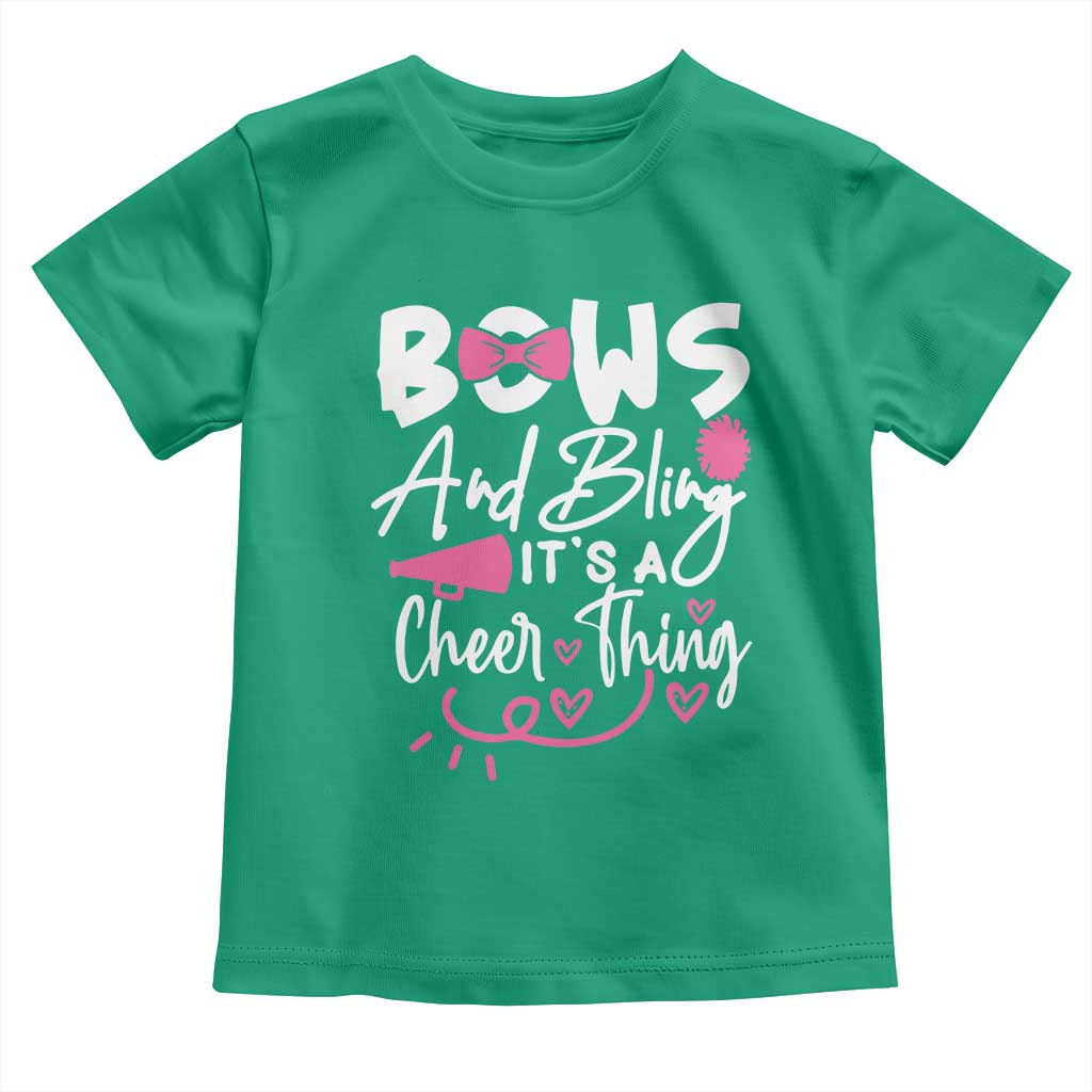 Bows And Bling Its A Cheer Thing Toddler T Shirt Cheerleading Gift TS12 Irish Green Print Your Wear
