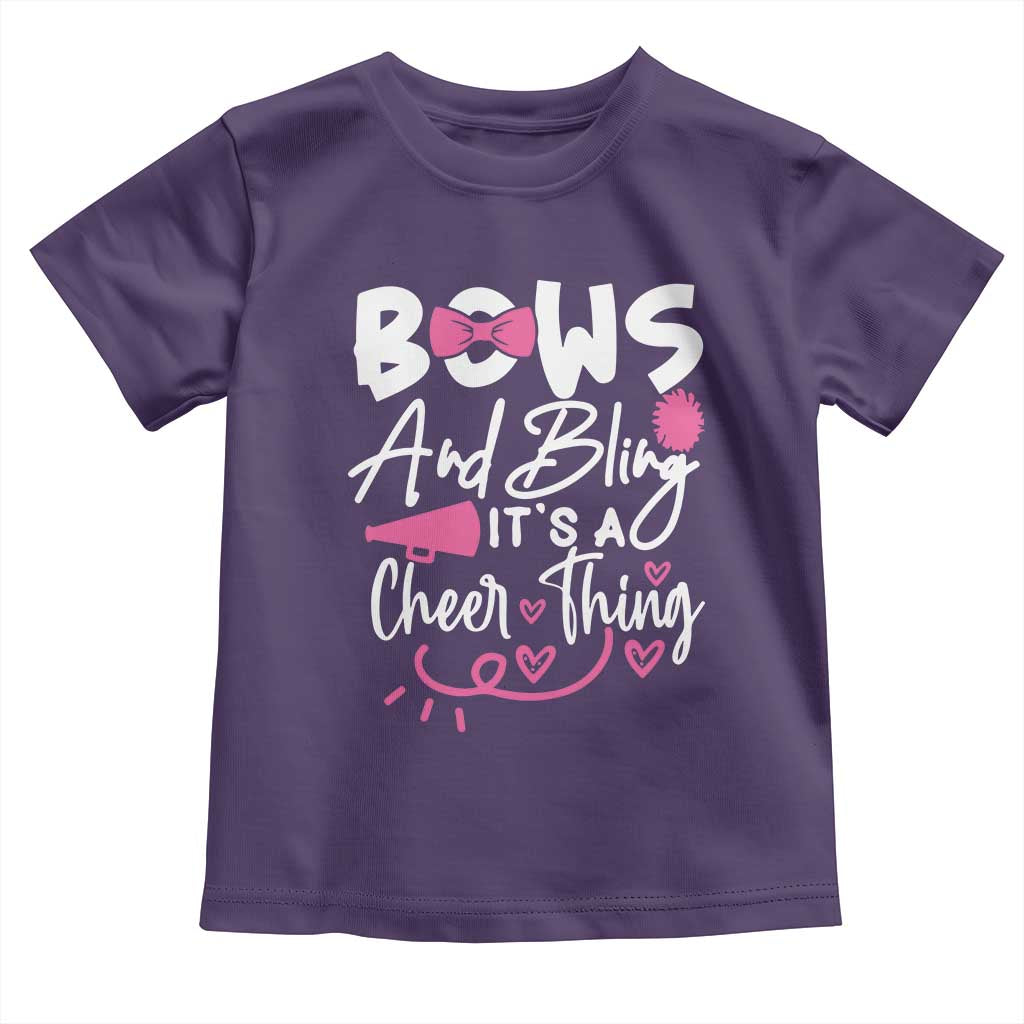 Bows And Bling Its A Cheer Thing Toddler T Shirt Cheerleading Gift TS12 Purple Print Your Wear