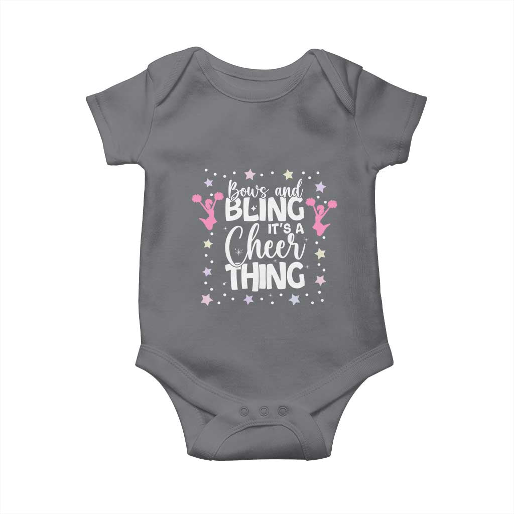 Bows And Bling Its A Cheer Thing Baby Onesie Cheer Mom And Cheerleader Gift TS12 Charcoal Print Your Wear