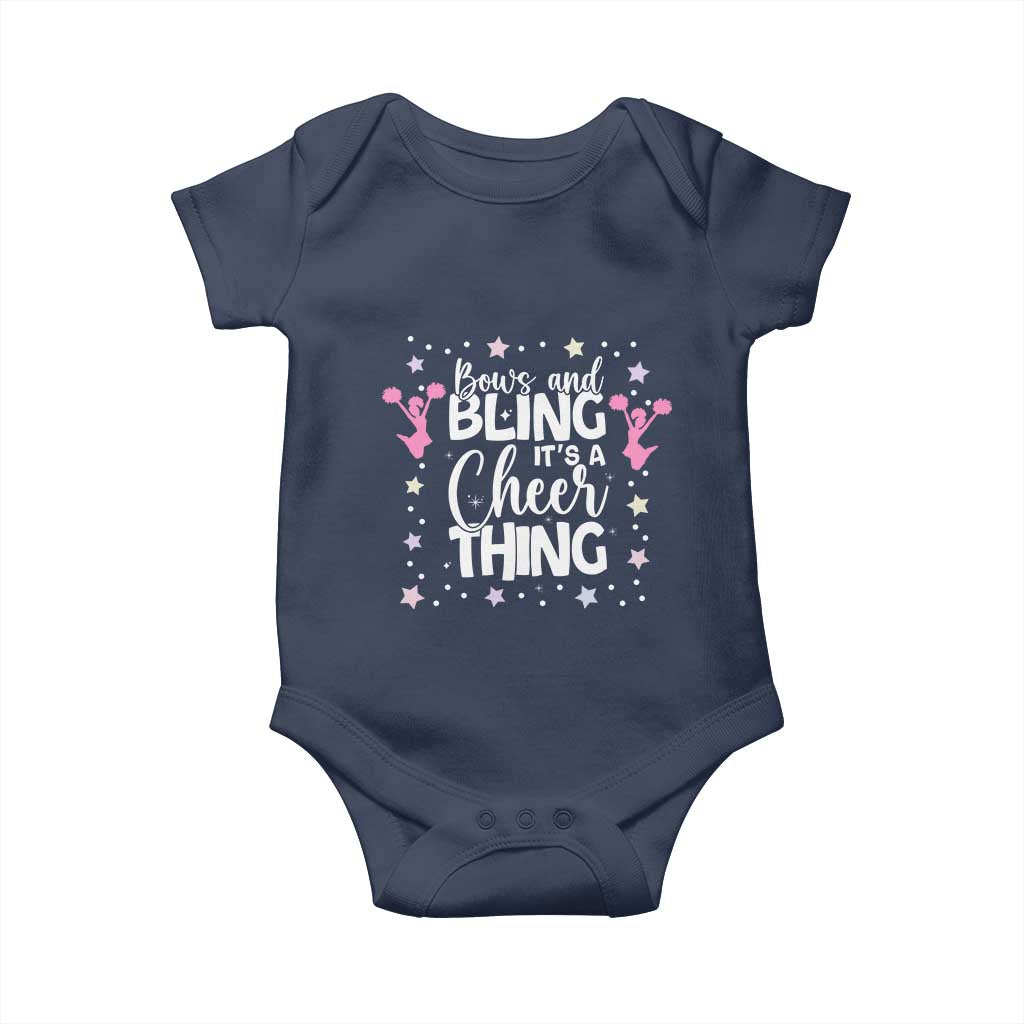 Bows And Bling Its A Cheer Thing Baby Onesie Cheer Mom And Cheerleader Gift TS12 Navy Print Your Wear